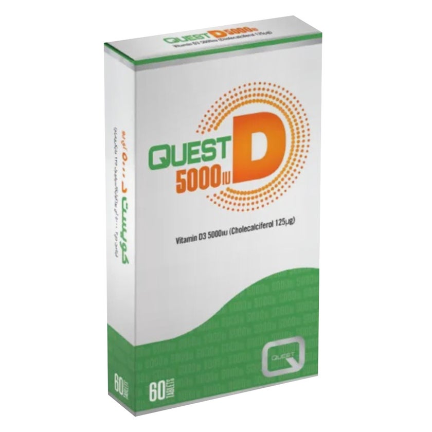 Quest D 5,000IU Vitamin D3 Supplement Tablets, Pack of 60’s