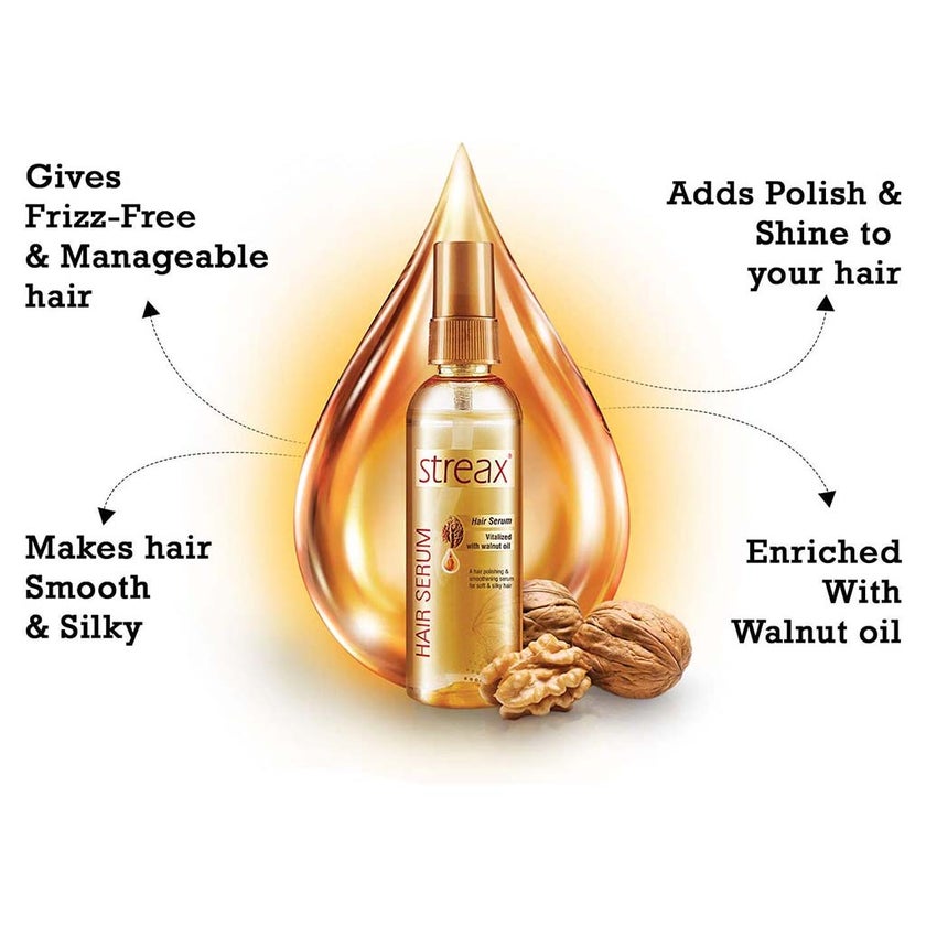 Streax Vitalized Hair Serum With Walnut Oil 100ml