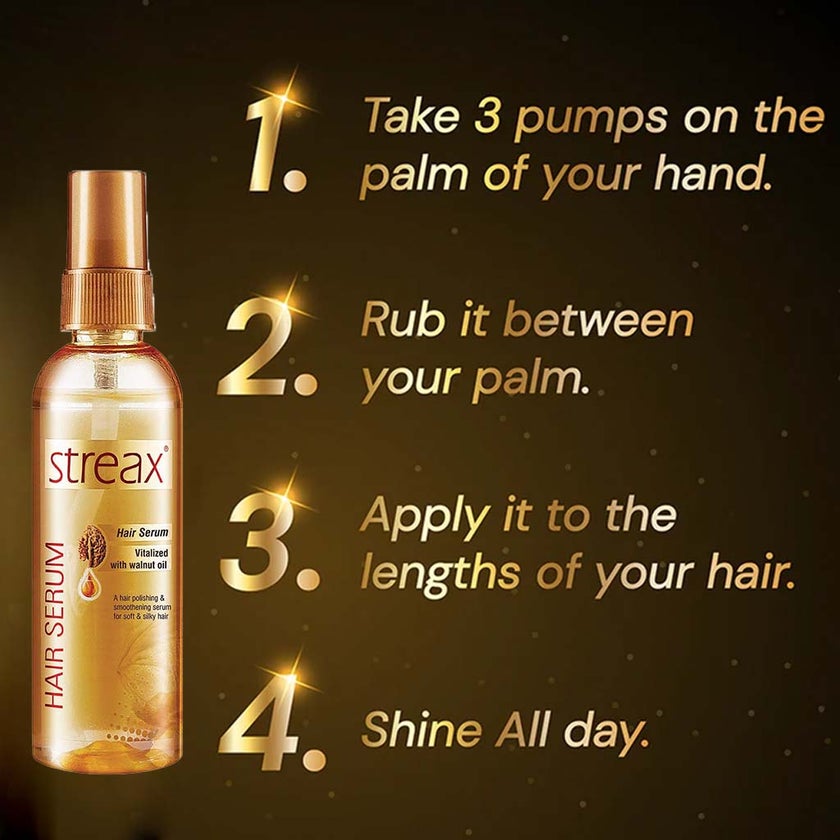 Streax Vitalized Hair Serum With Walnut Oil 100ml