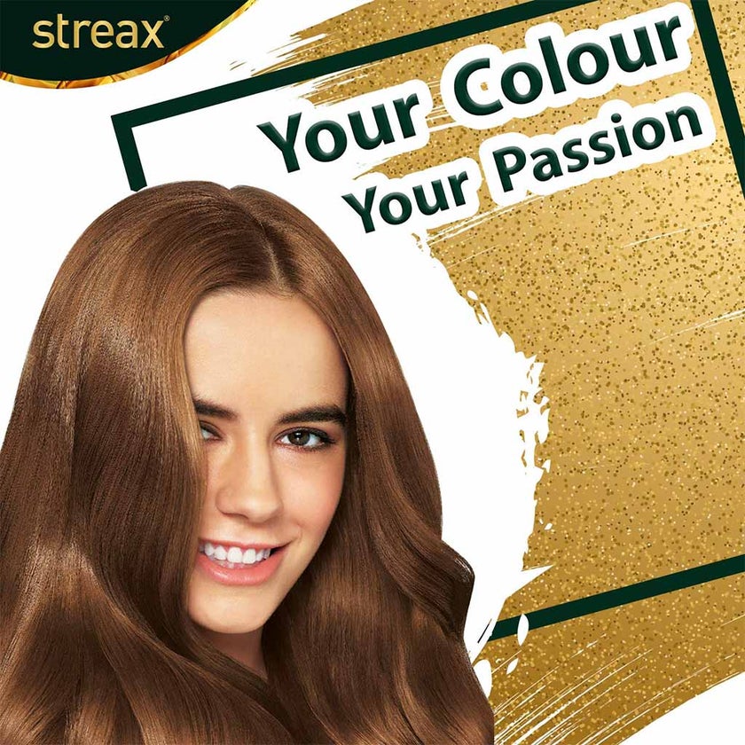 Streax Cream Hair Colour With Shine On Conditioner For All Hair Types - Golden Blonde 7.3