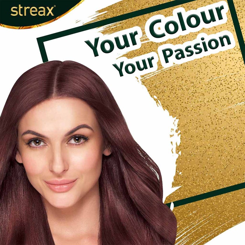 Streax Cream Hair Colour With Shine On Conditioner For All Hair Types - Cinnamon Red 5.66