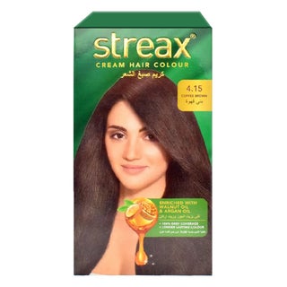 Streax Cream Hair Colour With Shine On Conditioner For All Hair Types - Coffee Brown 4.15