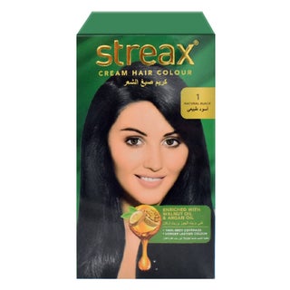 Streax Cream Hair Colour With Shine On Conditioner For All Hair Types - Natural Black 1