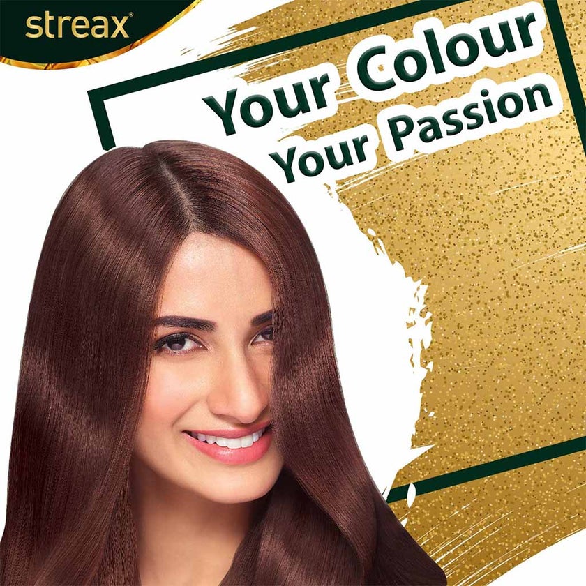 Streax Cream Hair Colour With Shine On Conditioner For All Hair Types - Reddish Brown 4.6