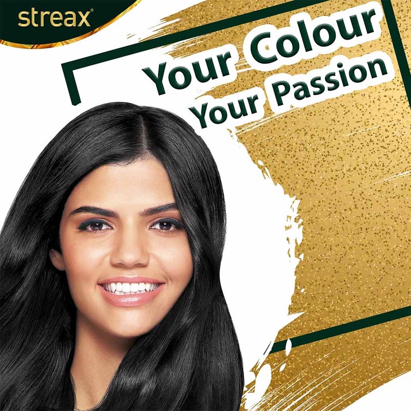 Streax Cream Hair Colour With Shine On Conditioner For All Hair Types - Black Brown 2