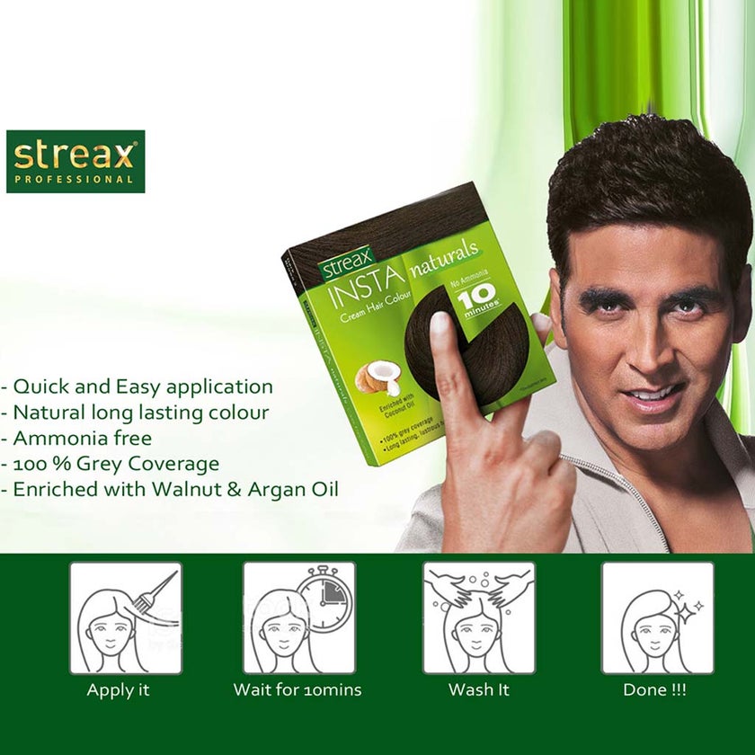 Streax No-Ammonia Insta Naturals Cream Hair Color - Burgundy 3.16