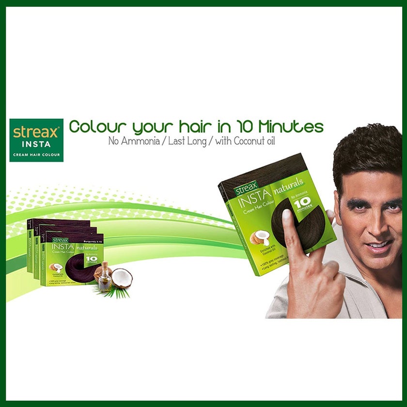 Streax No-Ammonia Insta Naturals Cream Hair Color - Burgundy 3.16