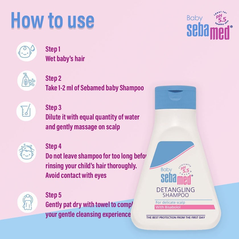 Sebamed Baby Detangling Shampoo With Soothing Bisabolol For Delicate Scalp 150ml