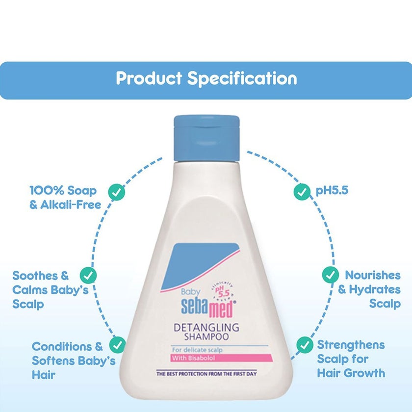 Sebamed Baby Detangling Shampoo With Soothing Bisabolol For Delicate Scalp 250ml