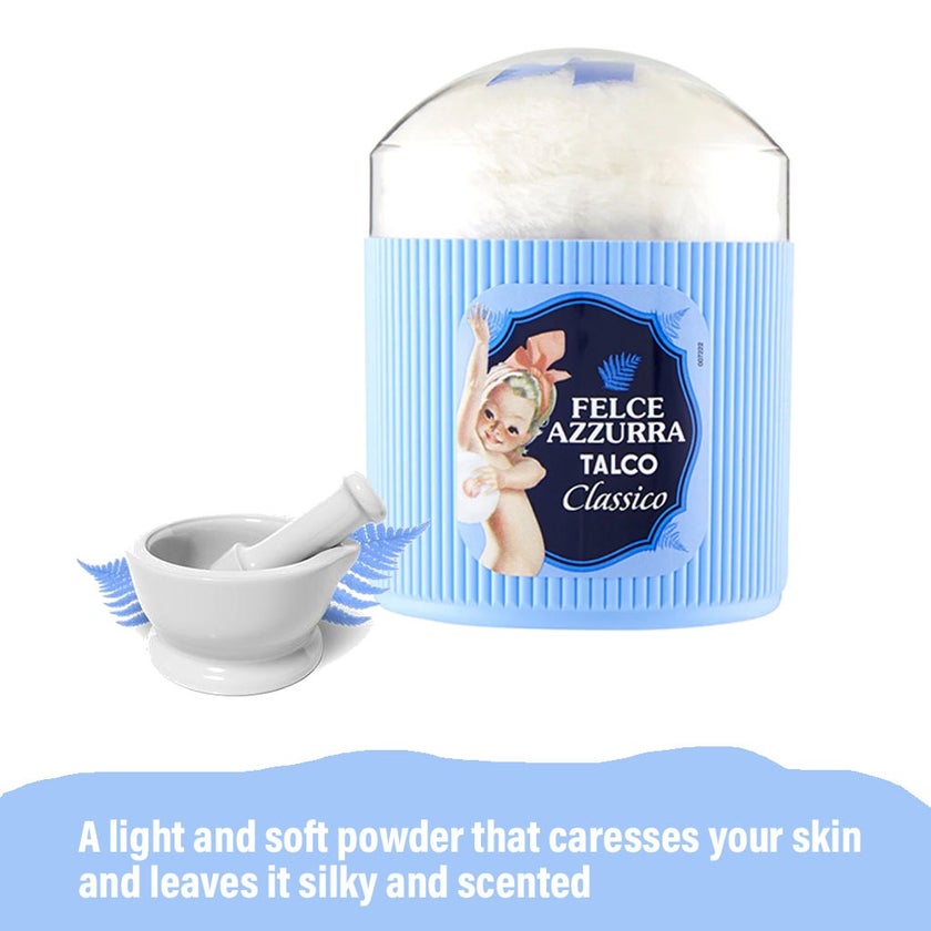 Felce Azzurra Talcum Powder Classic With Assorted Puff 250g