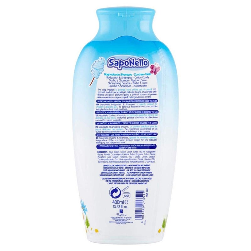 Saponello Delicate Bodywash Shampoo Cotton Candy For Children 400ml