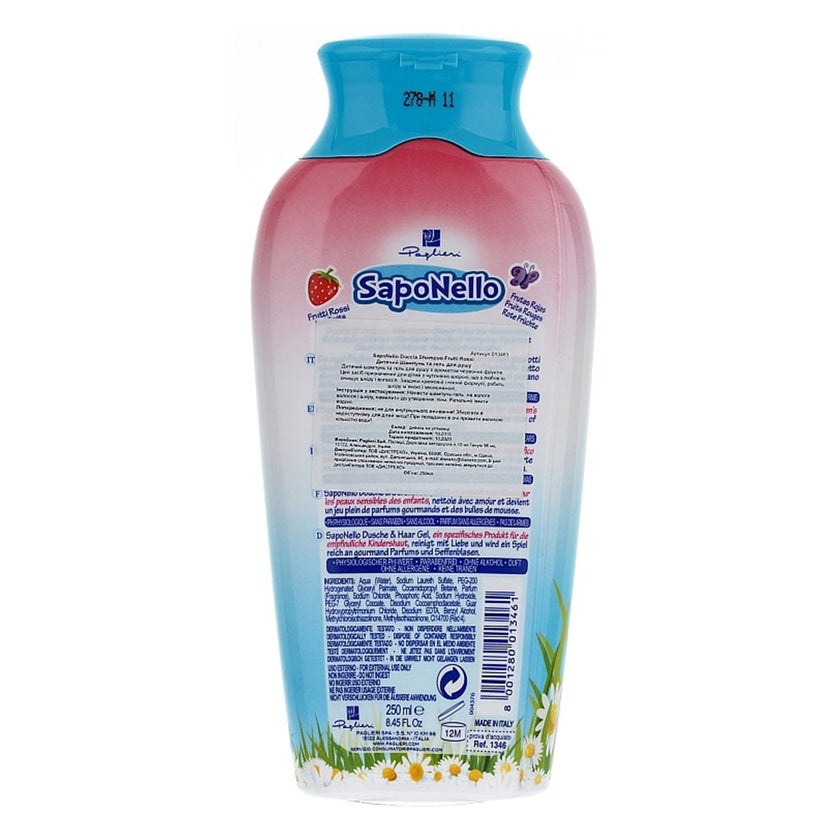 Saponello Moisturizing Fruity Shower & Hair Gel Shampoo For Children 250ml