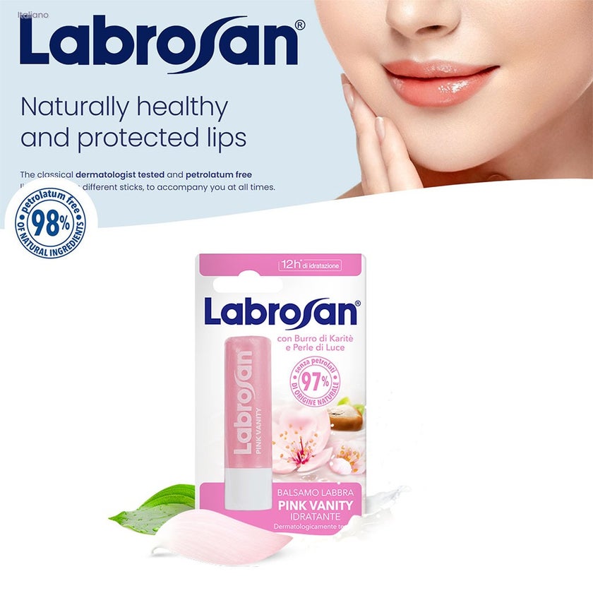 Labrosan Blister Lip Balm Pink Vanity For 12 Hour Moisturization 5.5ml