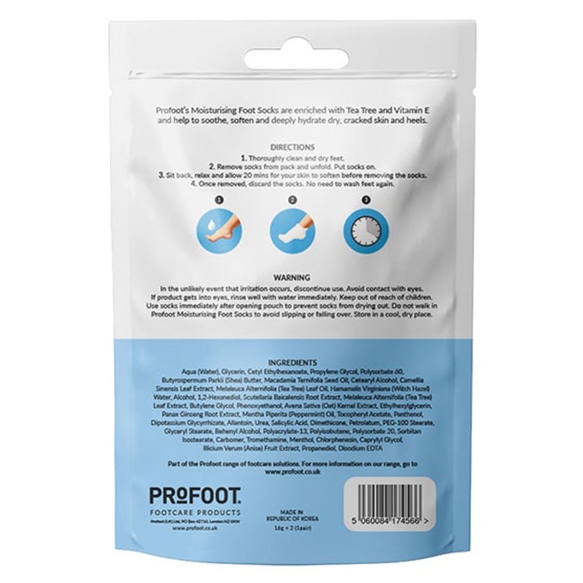 Profoot Deep Moisturizing Foot Socks With Tea Tree & Vitamin E For Dry Skin Repair, Pack of 1 Pair