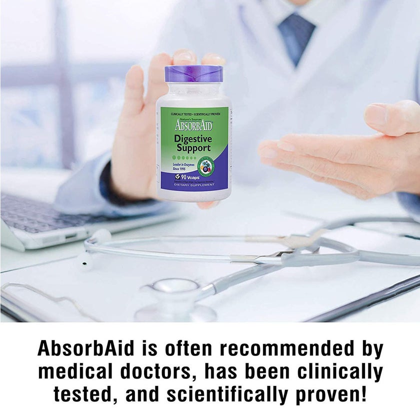 Nature's Sources AbsorbAid Digestive Enzyme Vegetarian Capsules For Digestive Support, Pack of 90's