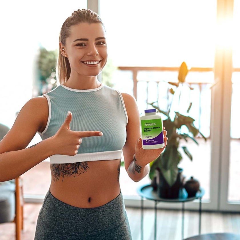 Nature's Sources AbsorbAid Digestive Enzyme Vegetarian Capsules For Digestive Support, Pack of 240's