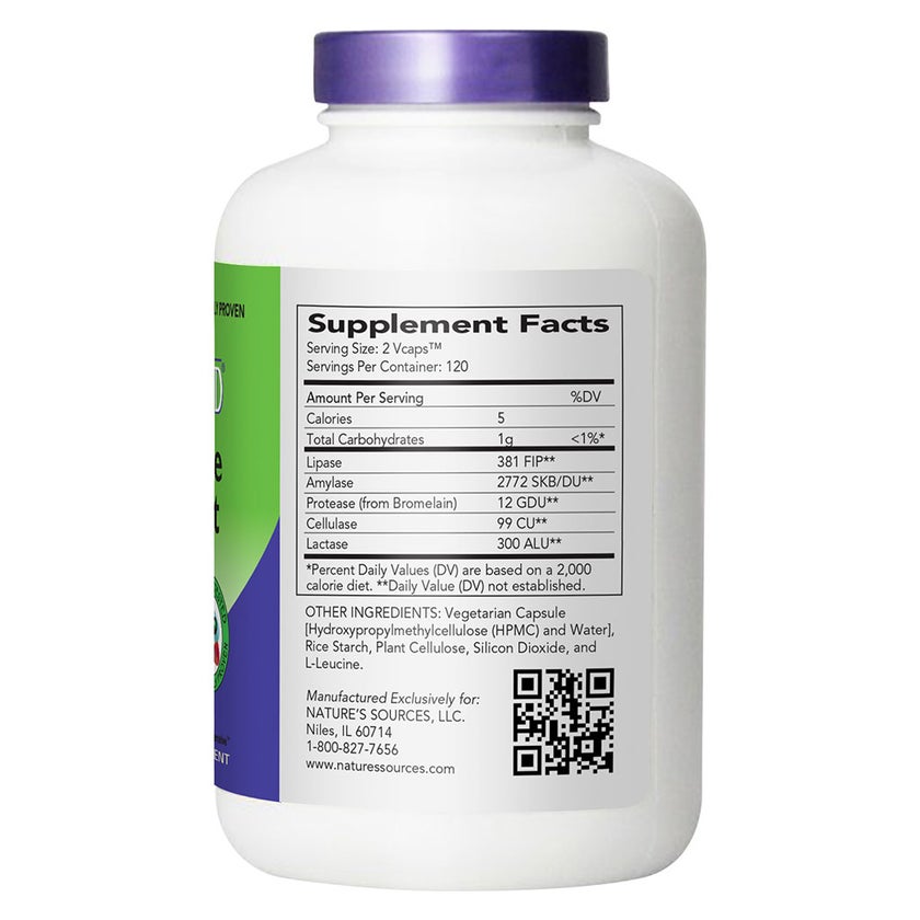 Nature's Sources AbsorbAid Digestive Enzyme Vegetarian Capsules For Digestive Support, Pack of 240's