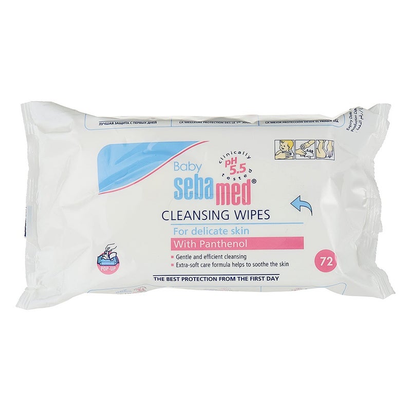 Sebamed Baby Cleansing Wet Wipes With Panthenol For Delicate Skin, Pack of 5 x 72's