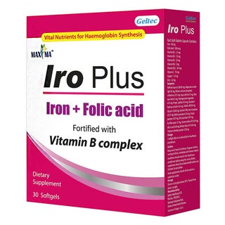 Maxima Iro Plus Iron & Folic Acid Supplement Softgels, Pack of 30’s 