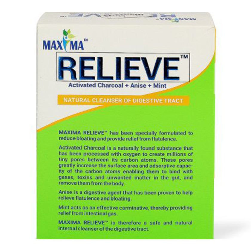 Maxima Relieve Activated Charcoal, Anise, Mint Supplement Softgels, Pack of 60s