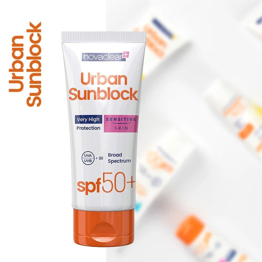 Novaclear Urban Sunblock SPF 50+ Face Sunscreen For Sensitive Skin 40ml, Value Pack of 1+2's