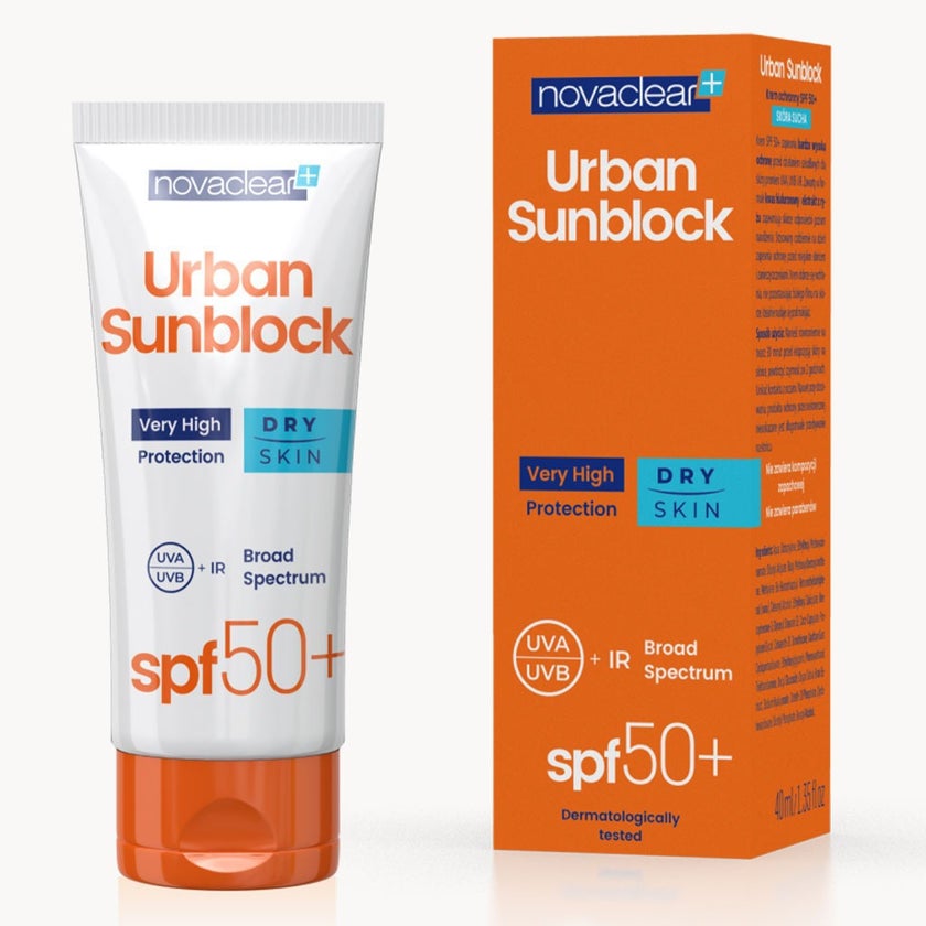 Novaclear Urban Sunblock SPF 50+ Face Sunscreen For Dry Skin 40ml, Value Pack of 1+2's
