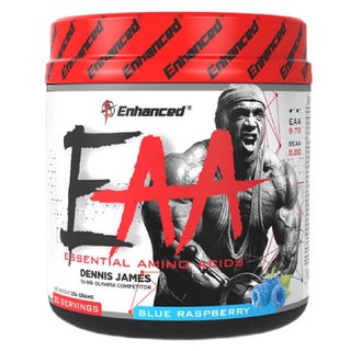 Enhanced Labs Dennis James’ EAA Essential Amino Acids & BCAA, Mass & Strength Builder Formula, Blue Raspberry 234g