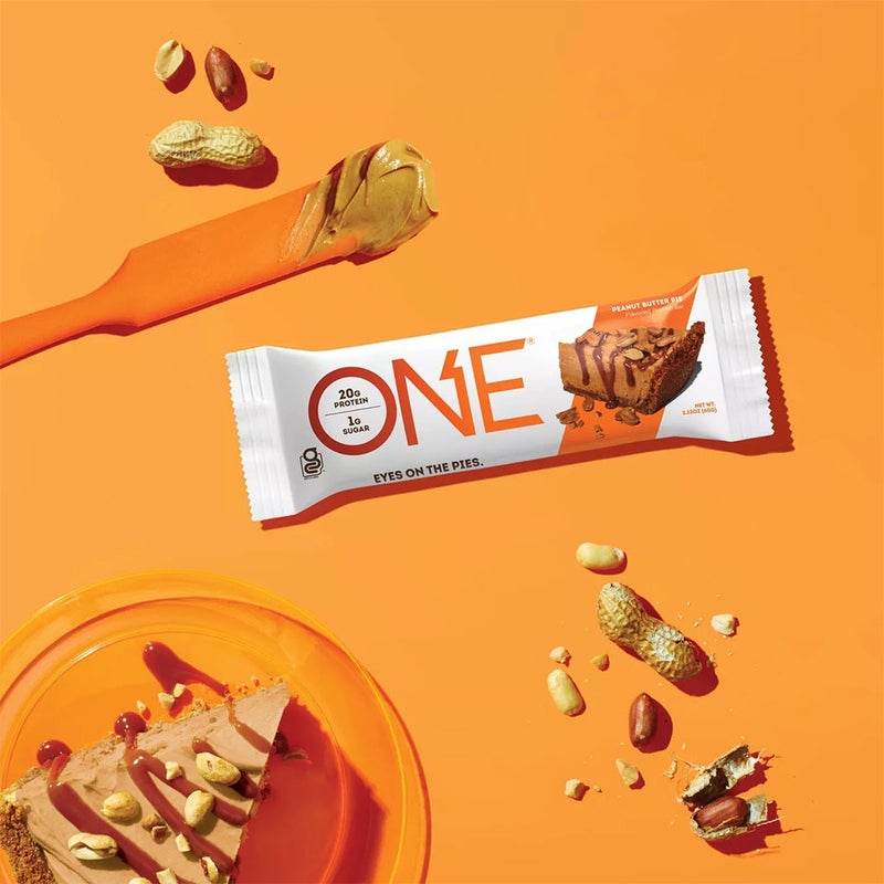 One Bar Gluten Free Protein Rich Peanut Butter Pie Flavored Protein Bar 60g