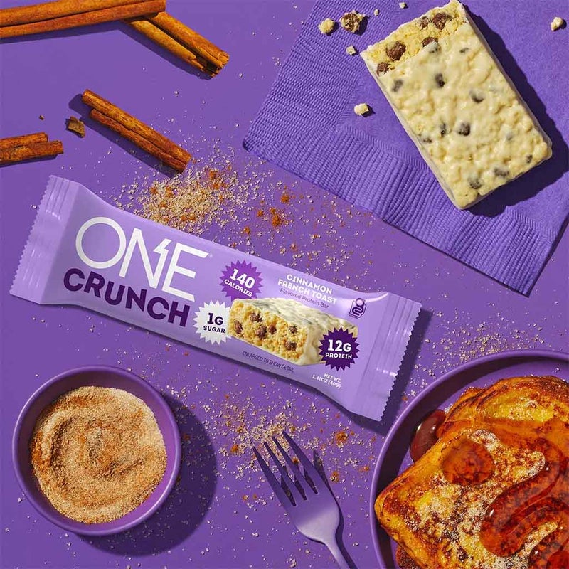 One Bar Gluten Free Crunch Cinnamon French Toast Flavored Protein Bar 40g