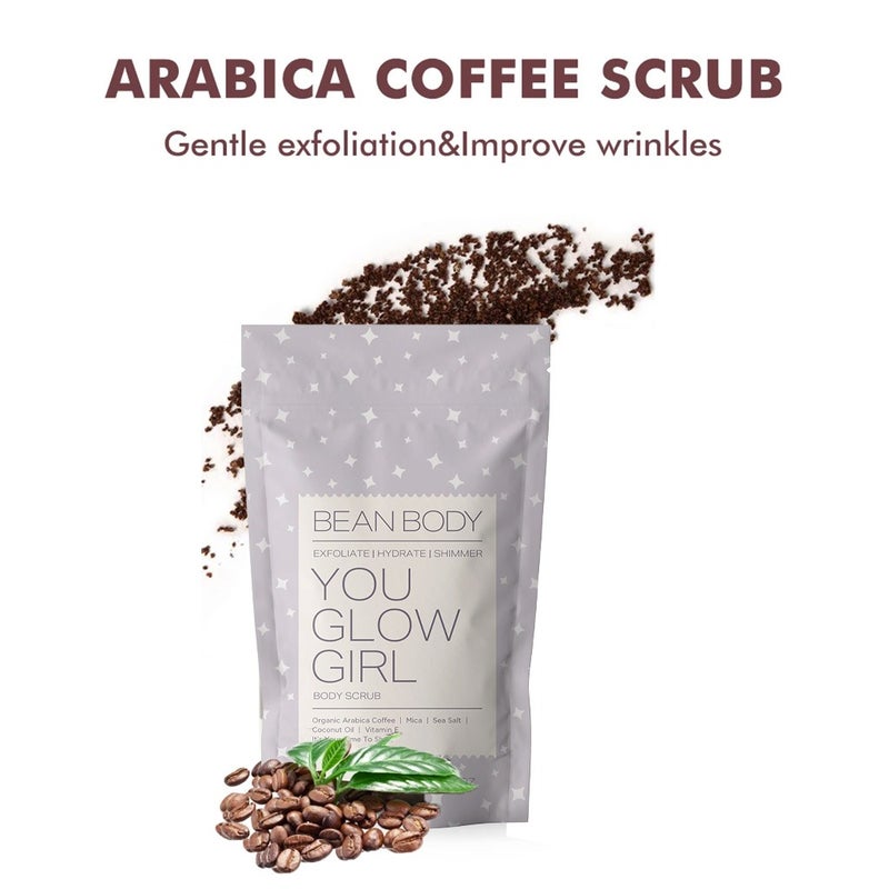 BeanBody You Glow Girl Shimmer Exfoliating Body Scrub With Coffee & Hyaluronic Acid 220g