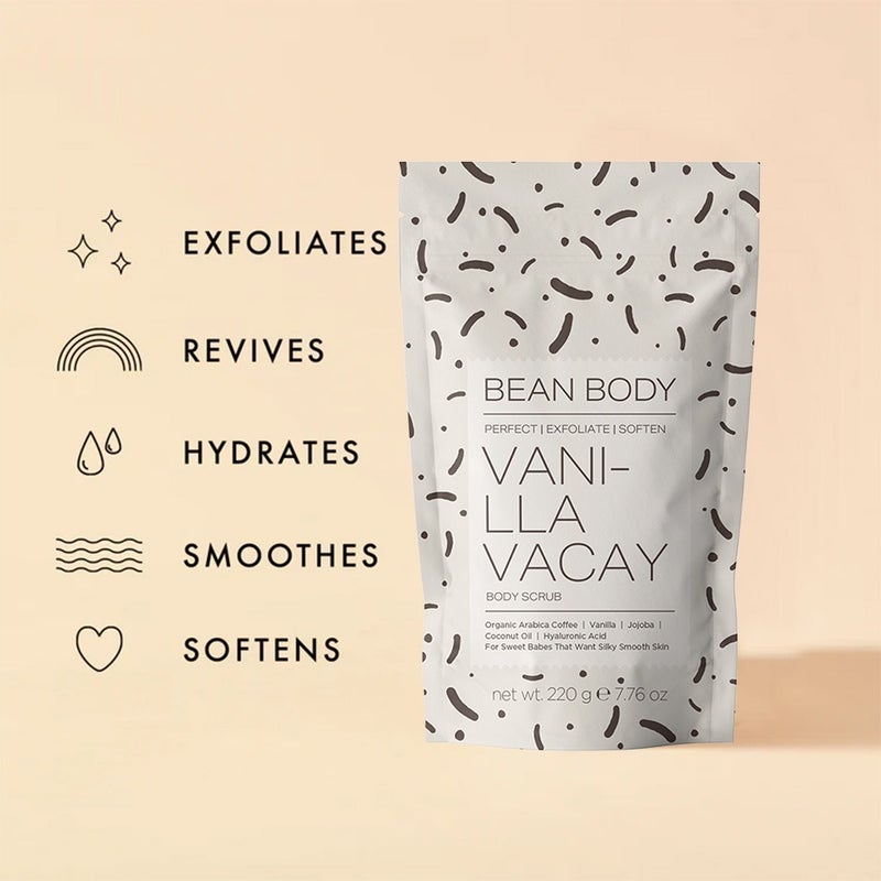 BeanBody Vanilla Vacay Exfoliating Body Scrub 220g