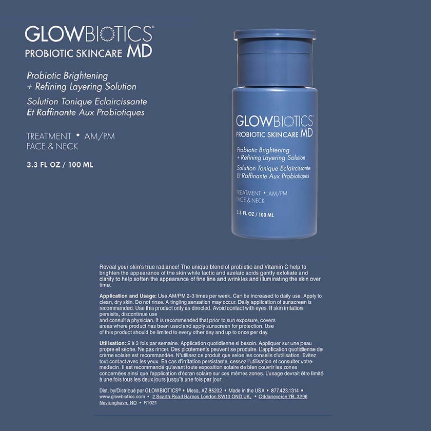 GlowBiotics Probiotic Brightening + Refining Layering Treatment Solution For Face And Neck 100ml