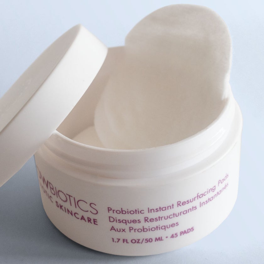 GlowBiotics Probiotic Instant Resurfacing Gentle Facial Exfoliating Pads With AHA, Pack of 45's