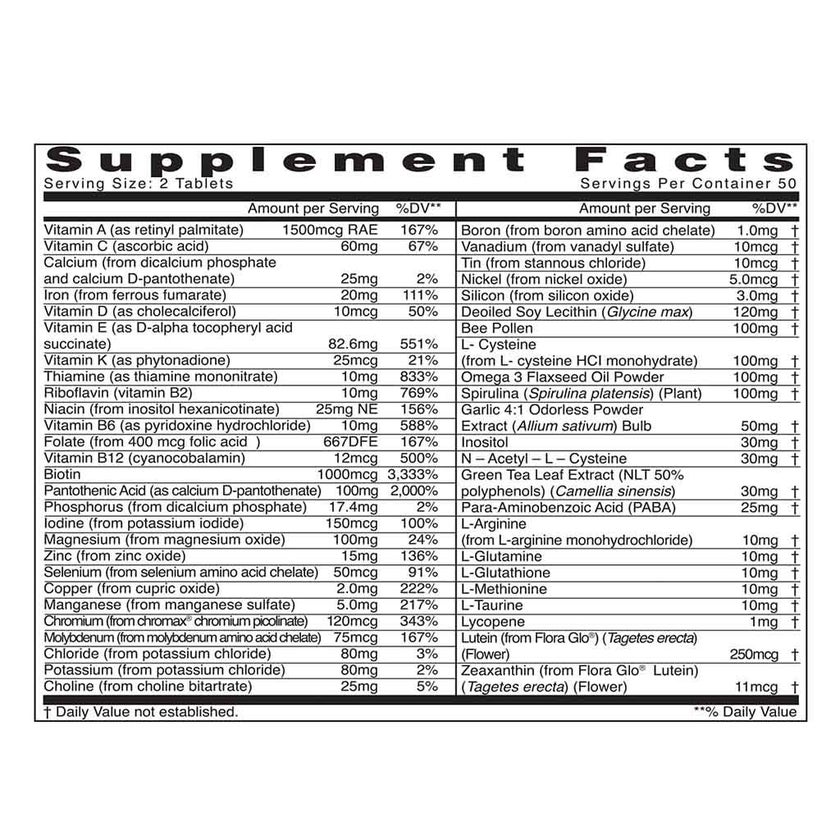 Natural Fervor Megaton Gold Super Multivitamin Supplement Tablets, Pack of 100's