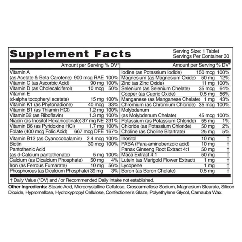 Natural Fervor Megaton Silver Super Multivitamin Tablets For Men, Pack of 100's