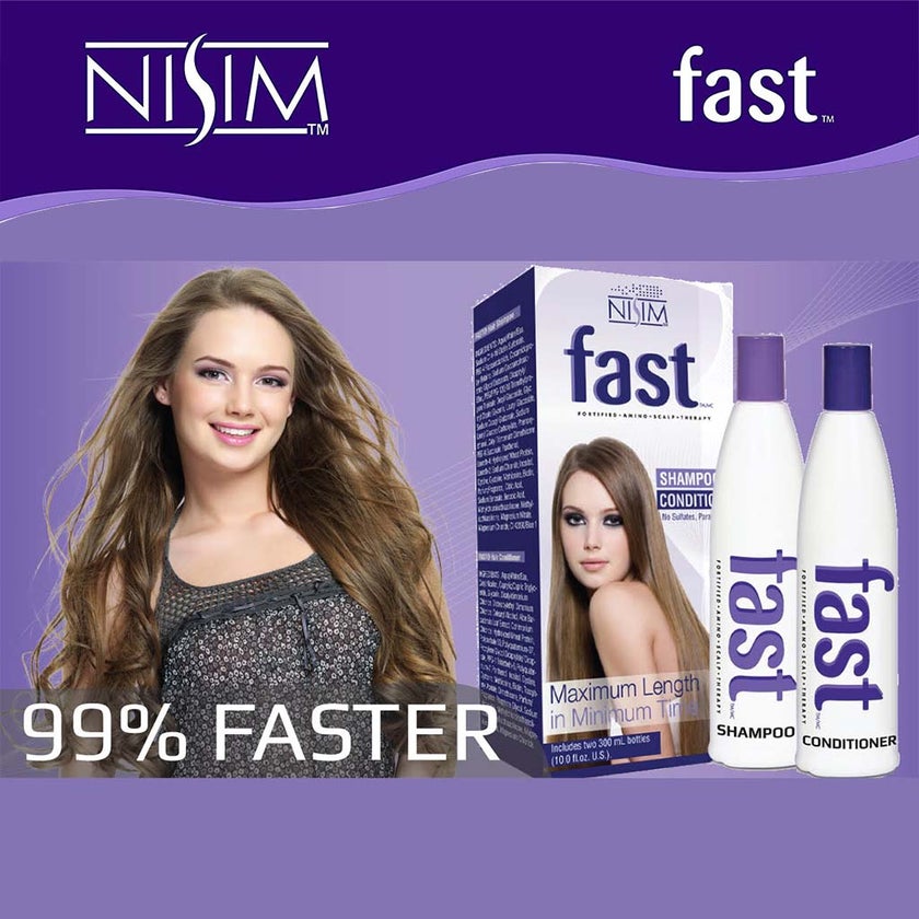 Nisim FAST Fortified Amino Scalp Therapy 300ml Sulfate Free Shampoo & Conditioner, Pack of 2's