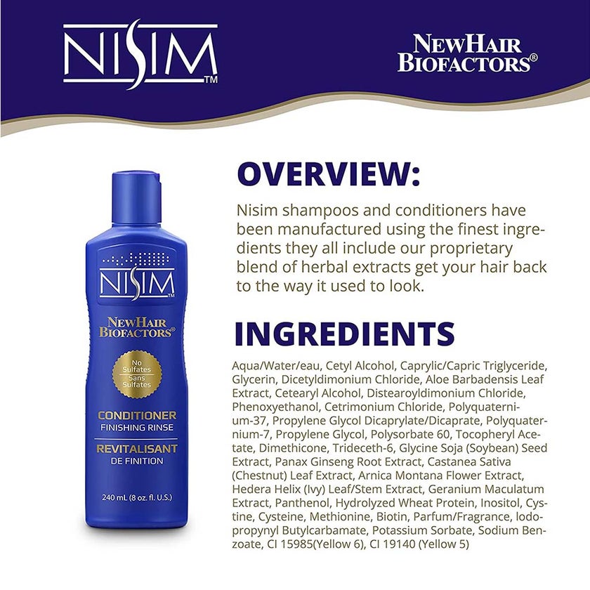 Nisim NewHair Biofactors Finishing Rinse Sulfate Free Conditioner 240ml