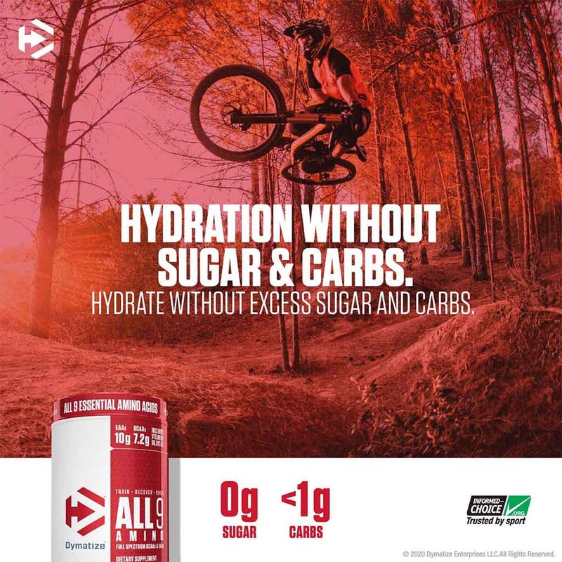 Dymatize All 9 Amino Full Spectrum BCAAs & EAAs Sports Supplement For Recovery, Juicy Watermelon 450g