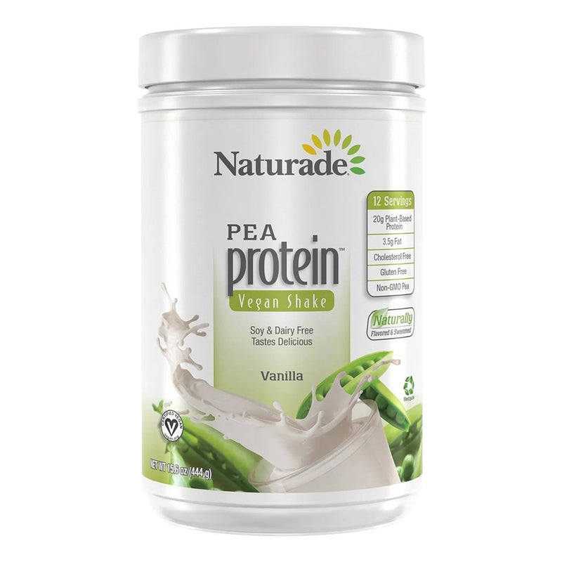 Naturade Pea Protein Vegan Shake Plant Based Protein Powder, Vanilla Flavor, 12 Servings - 444g