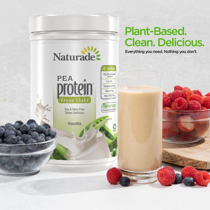 Naturade Pea Protein Vegan Shake Plant Based Protein Powder, Vanilla Flavor, 12 Servings - 444g