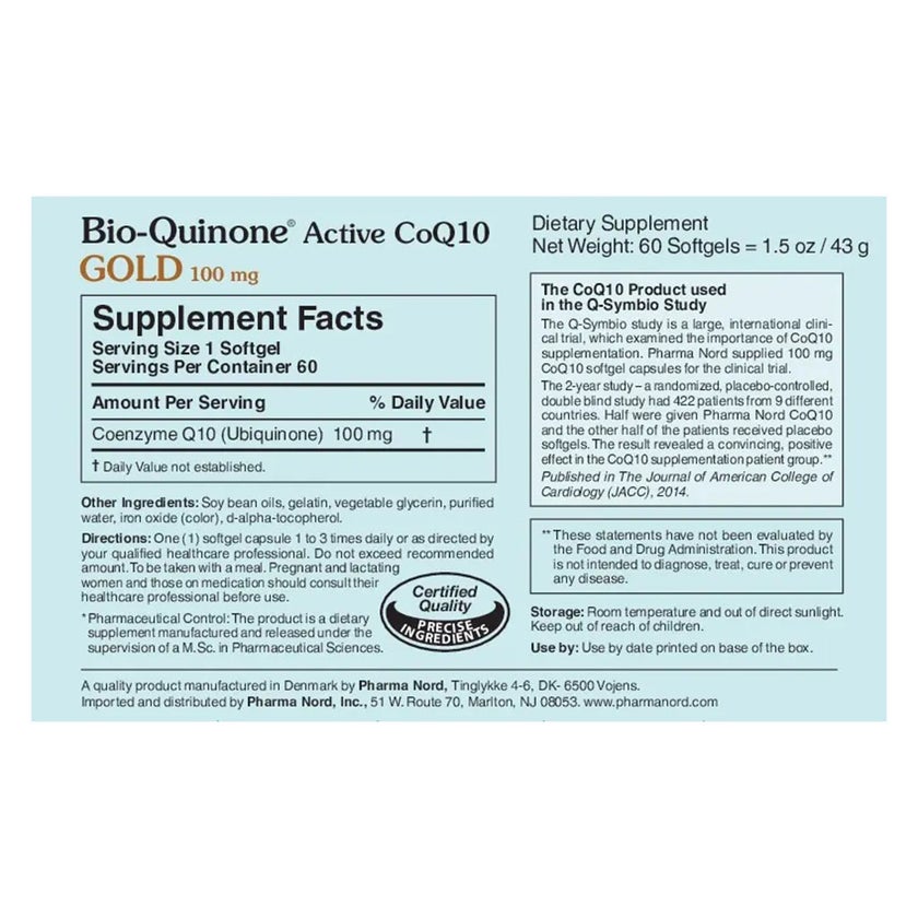 Bio Quinone Active CoQ10 Gold 100mg Softgels, Pack of 60's