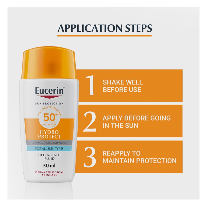 Eucerin Hydro Protect SPF50+ Ultra Light Fluid Sunscreen 50ml
