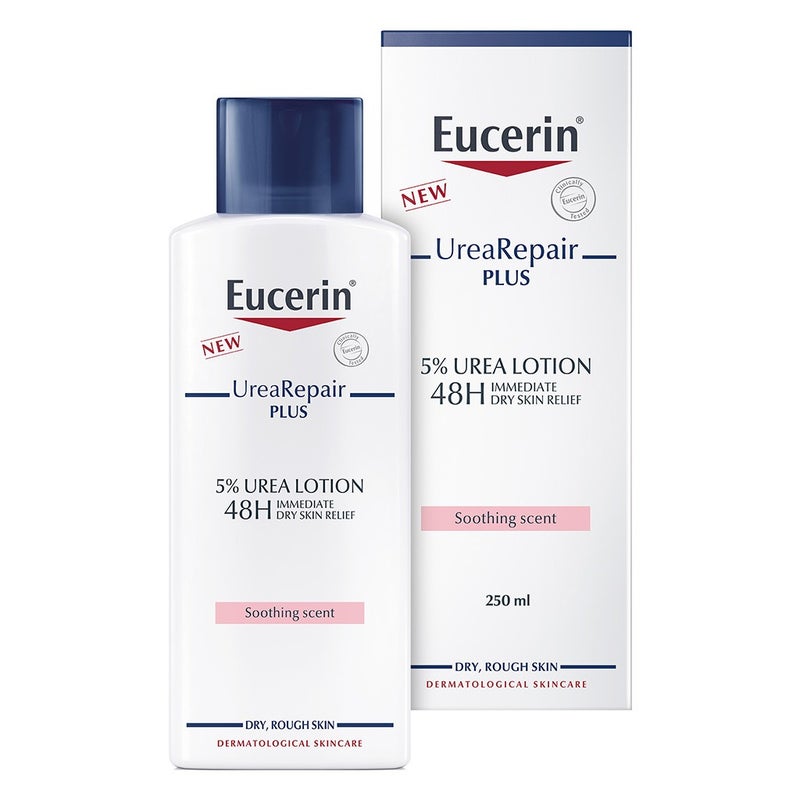 Eucerin Urea Repair Plus 5% Urea Lotion With Soothing Scent For 48Hour Dry & Rough Skin Relief 250ml