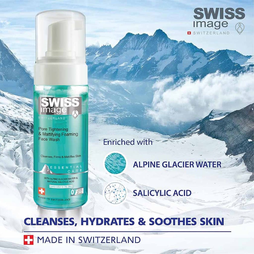 Swiss Image Essential Care Pore Tightening & Mattifying Foaming Face Wash For Combination To Oily Skin Types 150ml