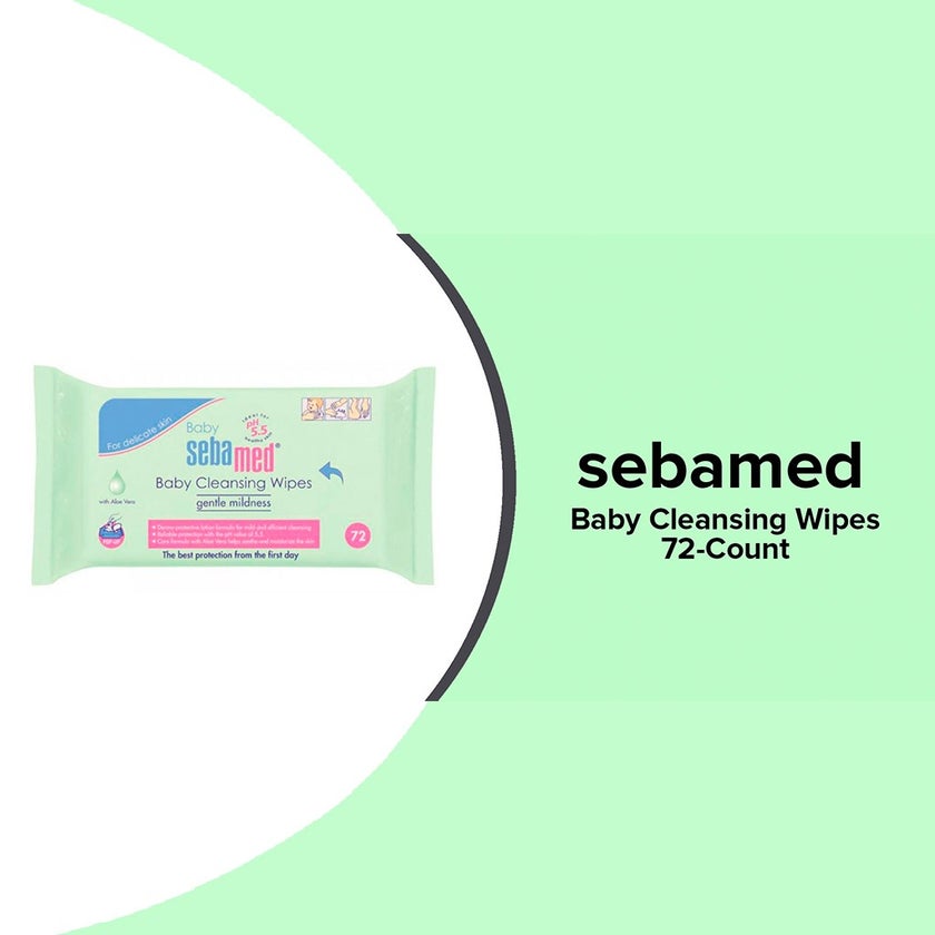 Sebamed Baby Cleansing Wipes With Aloe Vera, Pack of 72's