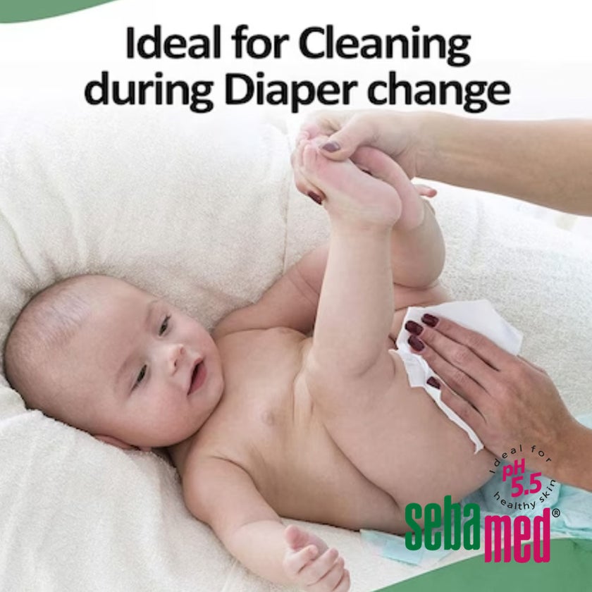 Sebamed Baby Cleansing Wipes With 99% Water For Delicate Skin, Pack of 60's