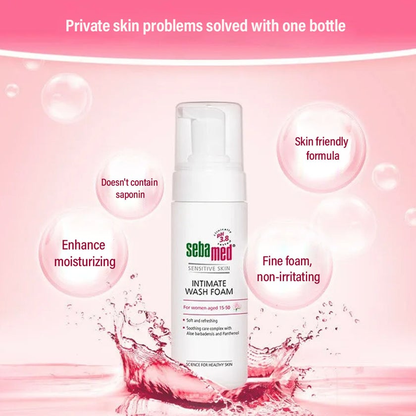 Sebamed Sensitive skin Intimate Wash Foam, Soft & Refreshing 150ml