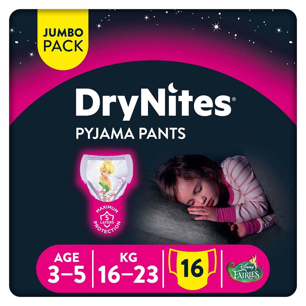 Huggies DryNites Pyjama Pants, 3-5 Years, 16-23Kg, Bed Wetting