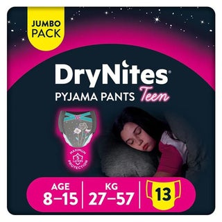 Huggies DryNites Pyjama Pants, 8-15 Years, 27-57Kg, Bed Wetting Diapers For Girls, Jumbo Pack of 13's