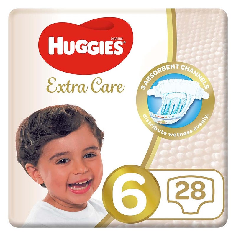 Huggies Extra Care Baby Diapers, Size 6, 15+Kg, Pack of 28's